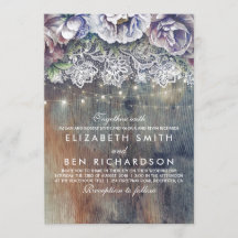 Boda de encaje floral azul morado y ciruela