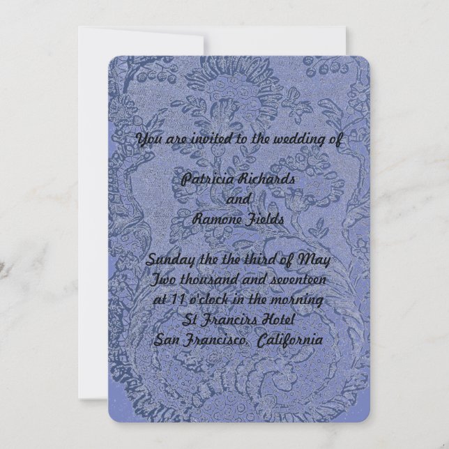 Invitación Boda de encaje francés (Anverso)