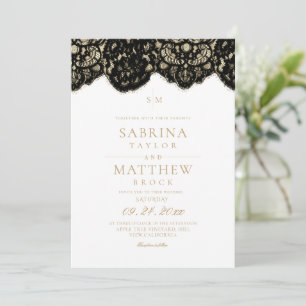 Invitación Boda de encaje moderna y elegante