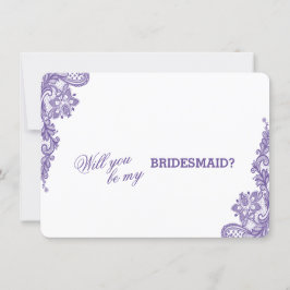 Invitación Boda de encaje ultravioleta moderna dama de honor