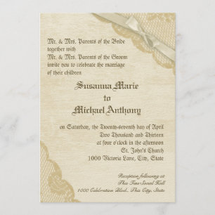 Invitación Boda de encaje y arco de vintage