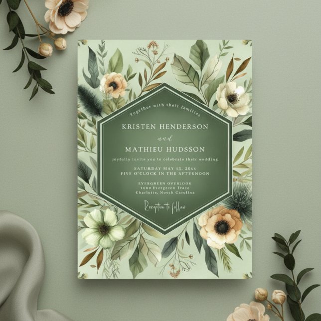 Invitación Boda de Encantamiento Botánico Salvia (Subido por el creador)