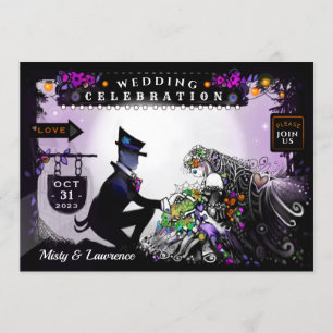Invitación Boda de encantamiento de Halloween - junto con