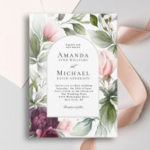 Boda de Encanto Botánico de Agua Rosa y Pluma