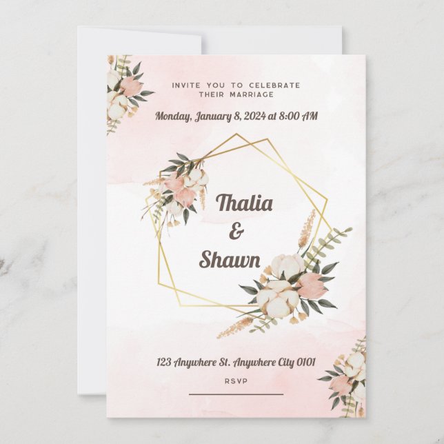 Invitación Boda de encanto ruso (Anverso)