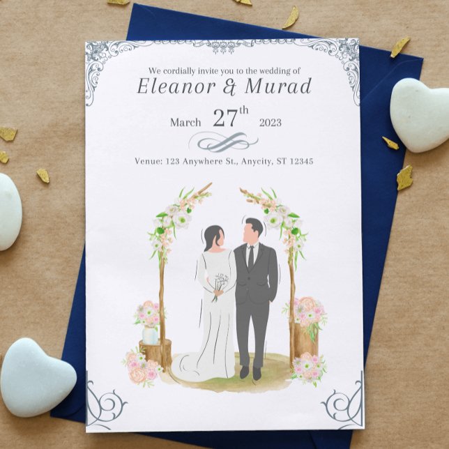 Invitación Boda de encanto rústico y eterno ("Timeless charm, forever love. Announce your journey with rustic elegance. 🍃💕"
#wedding)