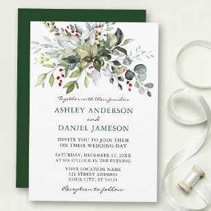 Invitación Boda de energía de invierno acuarela