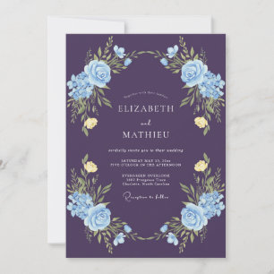 Invitación Boda de Enredadera de Centaurea Ciruela