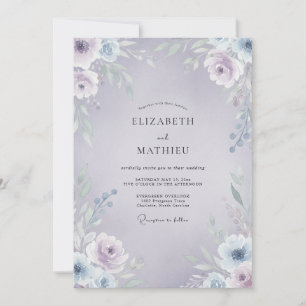 Invitación Boda de enredadera de lavanda pálida