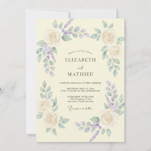 Invitación Boda de enredadera de lila crema
