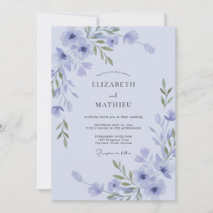 Invitación Boda de enredadera de lila suave pervinca