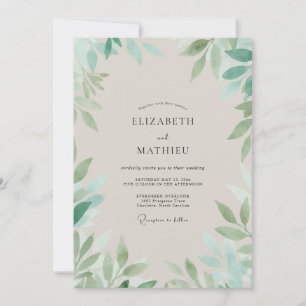 Invitación Boda de enredadera de mar pálido