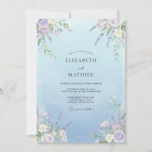 Invitación Boda de enredadera lila cielo
