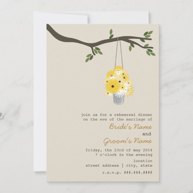 Invitación Boda De Ensayo De Flores Silvestres (Anverso)