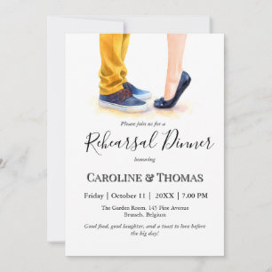Invitación Boda de ensayo general Moda Ilustracion de pareja