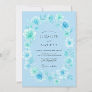 Invitación Boda de ensueño con flor de aqua