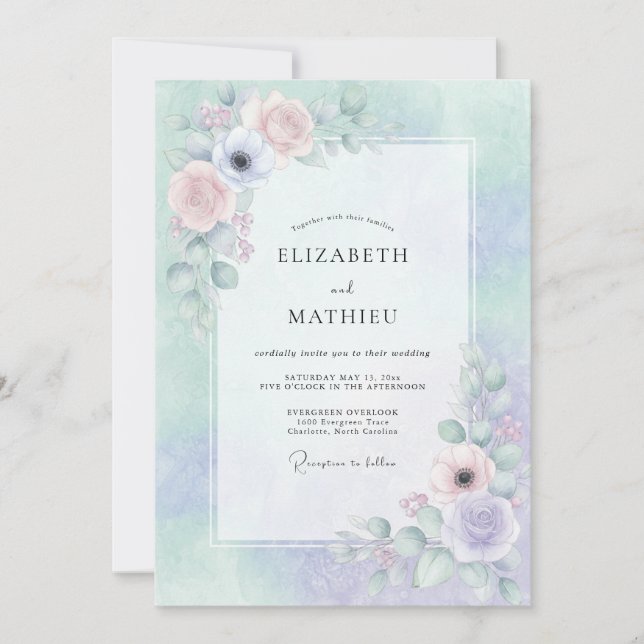 Invitación Boda de ensueño con lavanda (Anverso)