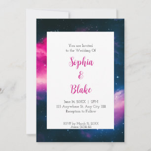 Invitación Boda de ensueño de la nebulosa rosa