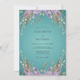 Invitación Boda de ensueño en azul verdoso