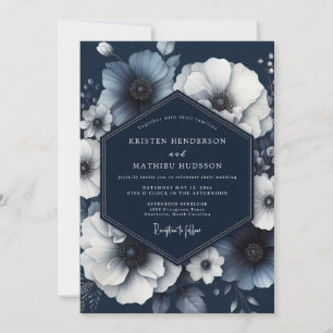 Invitación Boda de ensueño floral naval