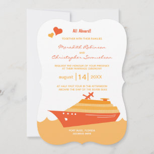 Invitación Boda de envío de cruceros a bordo