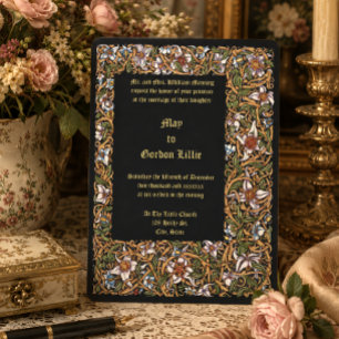 Invitación Boda de Época Victoriana Ornamentada de 1896 con F