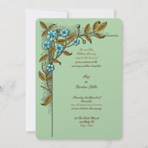 Invitación Boda de Era Victoriana 1896 Botánica Floral Vid