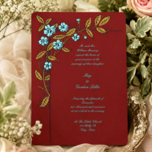 Invitación Boda de Era Victoriana 1896 Botánica Floral Vid