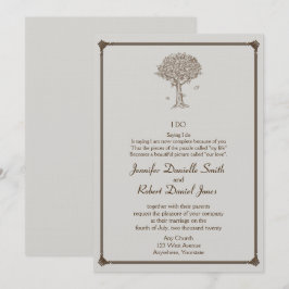 Invitación Boda de esbozo de árbol de roble