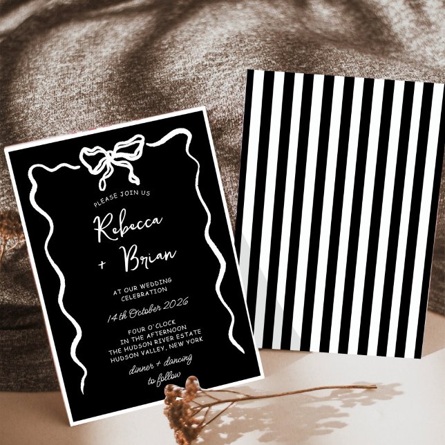 Invitación Boda De Esbozo De Cinta De Hojas Dibujadas A Mano  (Subido por el creador)