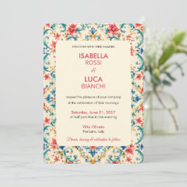 Invitación Boda de Escape Mediterráneo | Baldosa Italiana