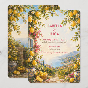 Invitación Boda de Escape Mediterráneo   Limón Italiano 
