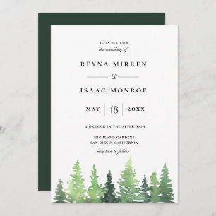 Invitación Boda de escena de bosque rústico