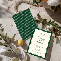 Boda de escritura a mano dibujado en verde vintage