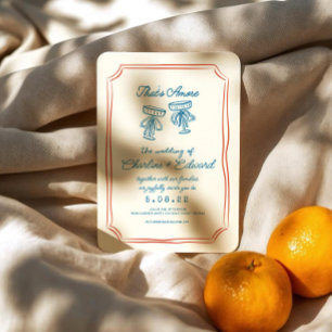 Invitación Boda de escritura a mano para dibujos humorísticos