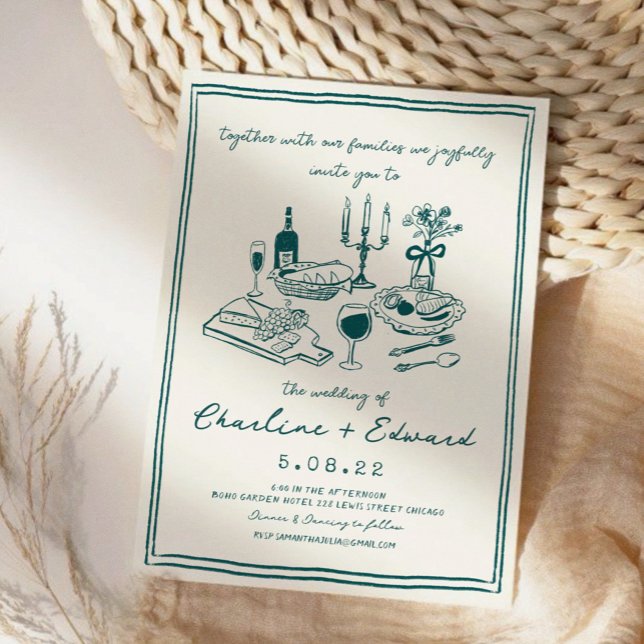 Invitación Boda de escritura a mano para dibujos humorísticos (Subido por el creador)