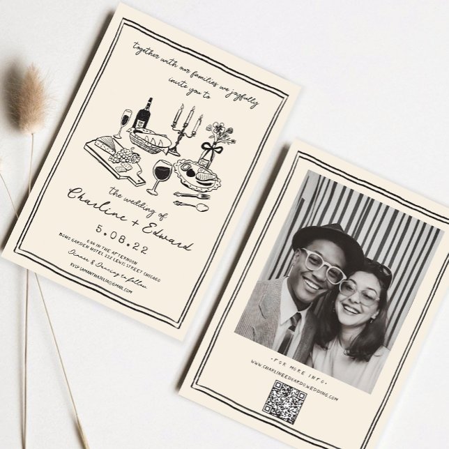 Invitación Boda de escritura a mano para dibujos humorísticos (Subido por el creador)