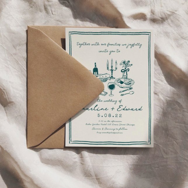 Invitación Boda de escritura a mano para dibujos humorísticos (Subido por el creador)