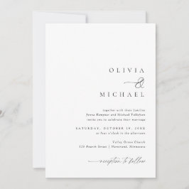 Invitación Boda de escritura a mano simple y elegante