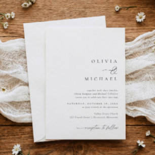 Invitación Boda de escritura a mano simple y elegante