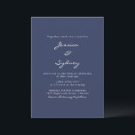 Invitación Boda de escritura azul de la Marina moderna minima<br><div class="desc">Invitación a la boda con escritura azul de la marina moderna minimalista</div>