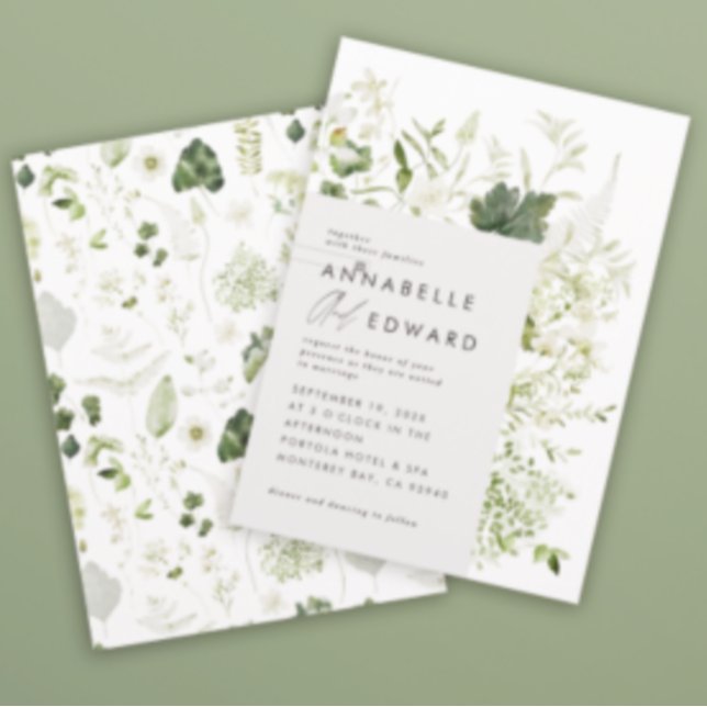 Invitación Boda de escritura botánica moderna y elegante (Subido por el creador)