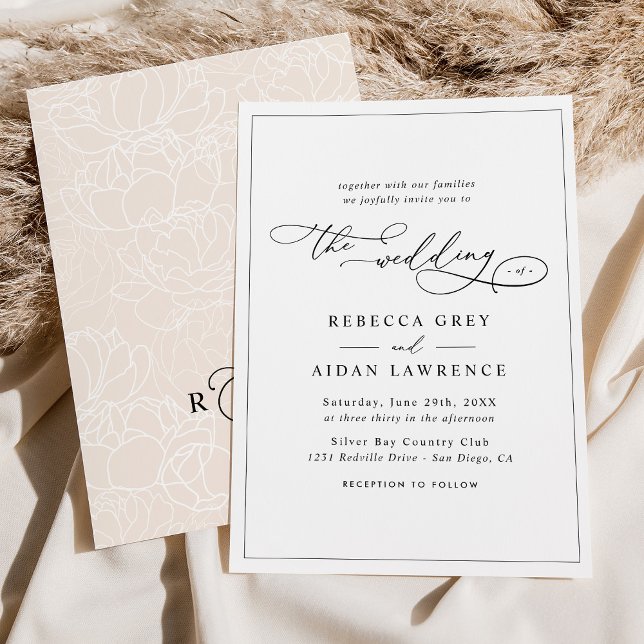 Invitación Boda de escritura de caligrafía elegante de Boho n (Subido por el creador)