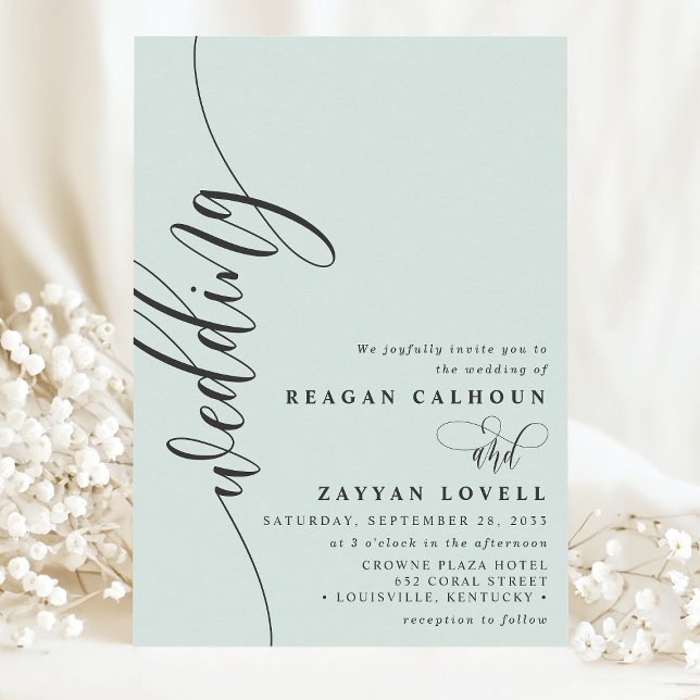 Invitación Boda de escritura de caligrafía elegante de Pastel (Subido por el creador)