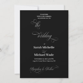 Invitación Boda de escritura de caligrafía elegante simple