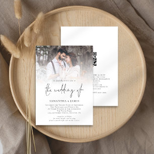 Invitación Boda de escritura de código QR de fotografía moder
