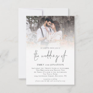 Invitación Boda de escritura de código QR de fotografía moder