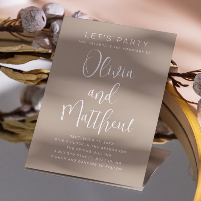 Invitación Boda de escritura de escritura de escritura de tau (Subido por el creador)