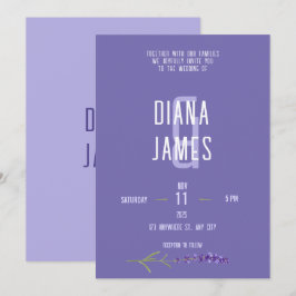 Invitación Boda de escritura de lavanda moderna