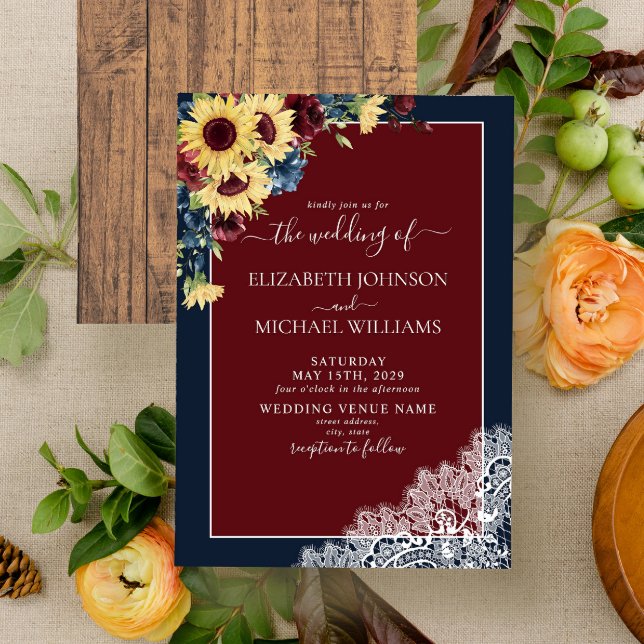 Invitación Boda de escritura de madera azul de la Marina Borg (Subido por el creador)